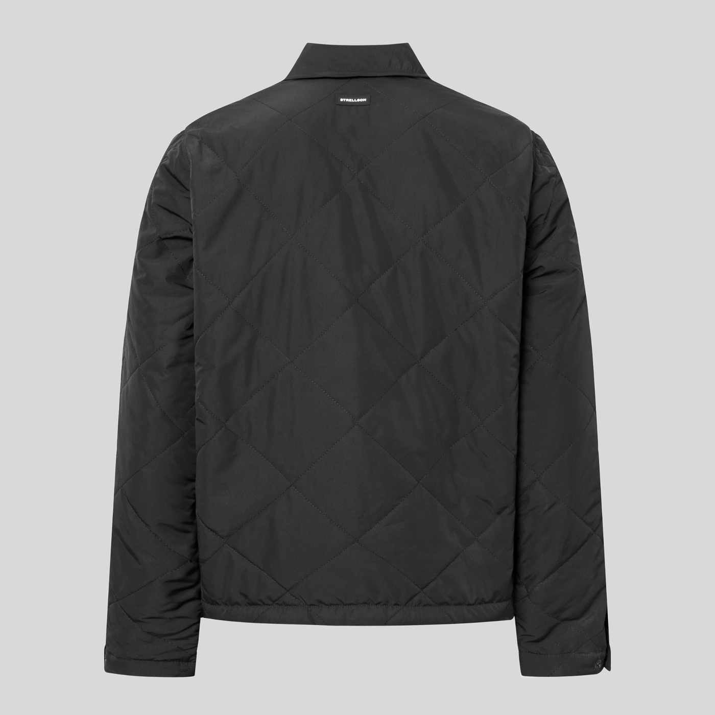 Diamond Quilted Patch Pocket Jacket - Black