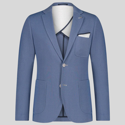 Gotstyle Fashion - Blue Industry Suits Tiny Dot Patch Pocket Jersey Blazer - Cobalt