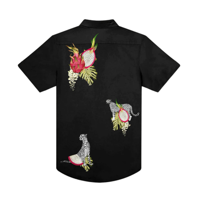 Gotstyle Fashion - MAVRANS Collar Shirts Dragonfruit Print Weekend Shirt - Black