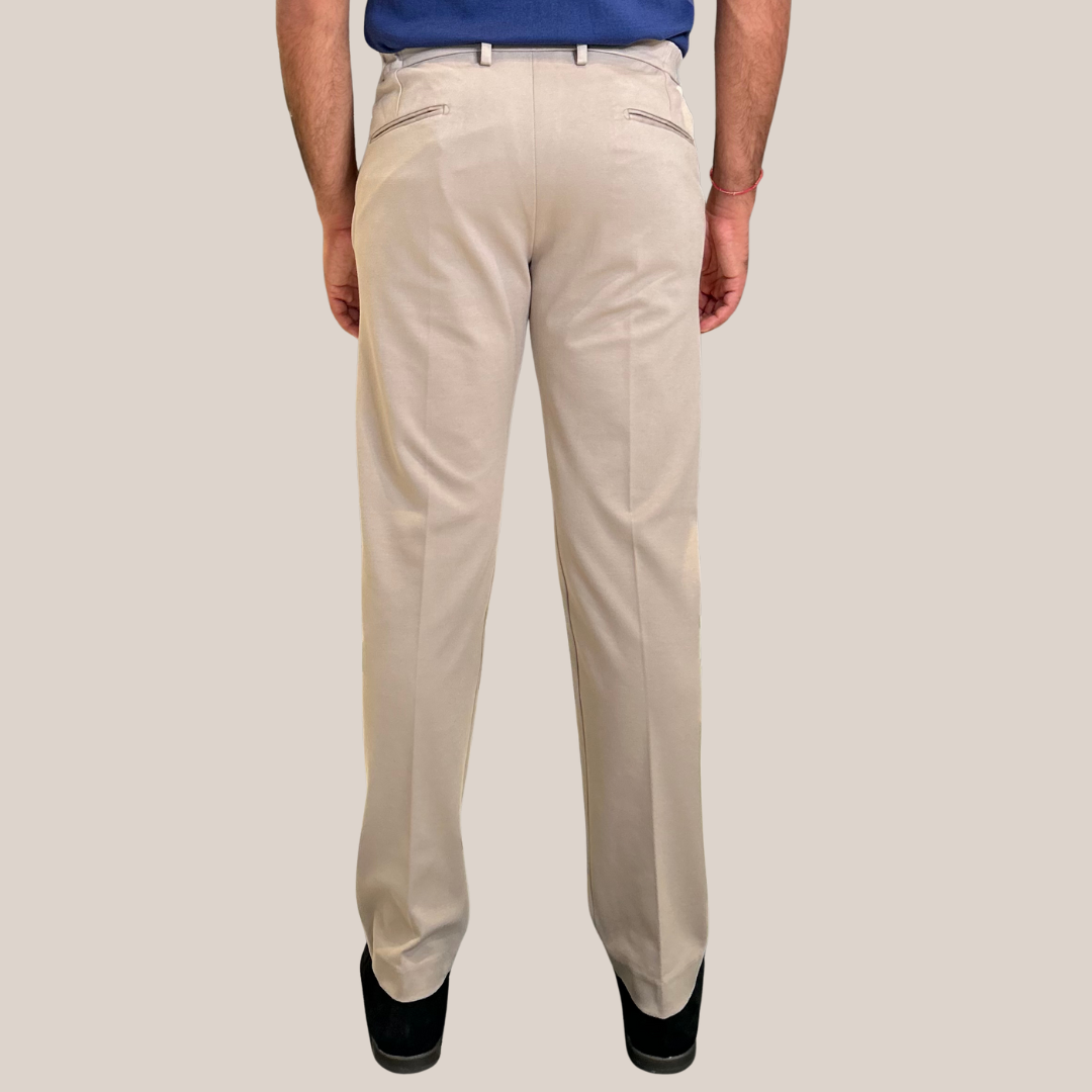 Jersey Straight Leg Drawstring Trousers - Taupe