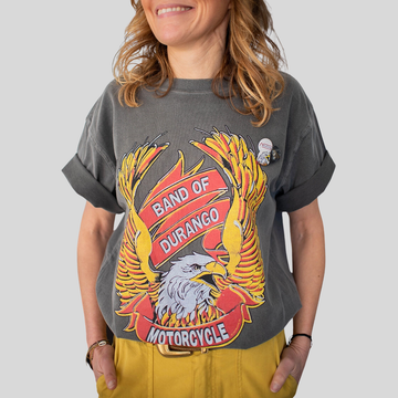 Durango Eagle Round Neck Tee - Charcoal