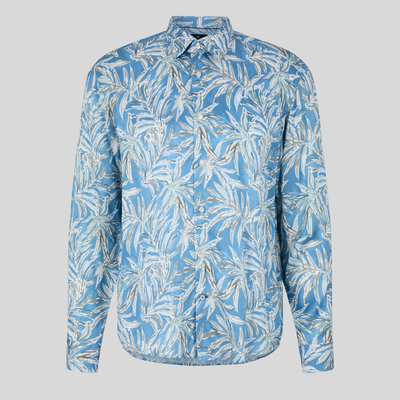 Ferns Print Shirt - Blue