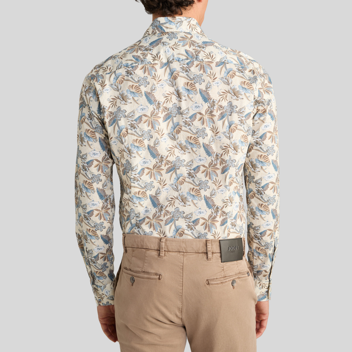 Exotic Floral Print Shirt - Beige