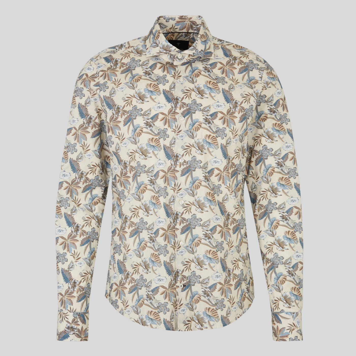 Exotic Floral Print Shirt - Beige