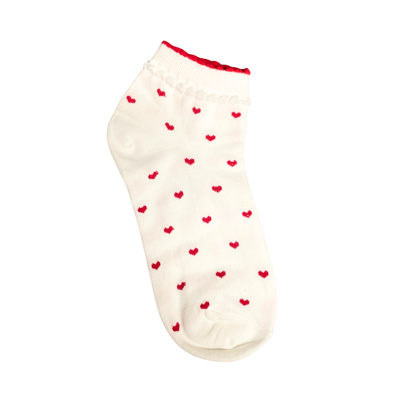 Frill Heart Socks - White