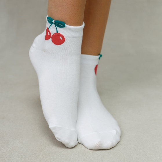 Short Fruit Socks - Cherry