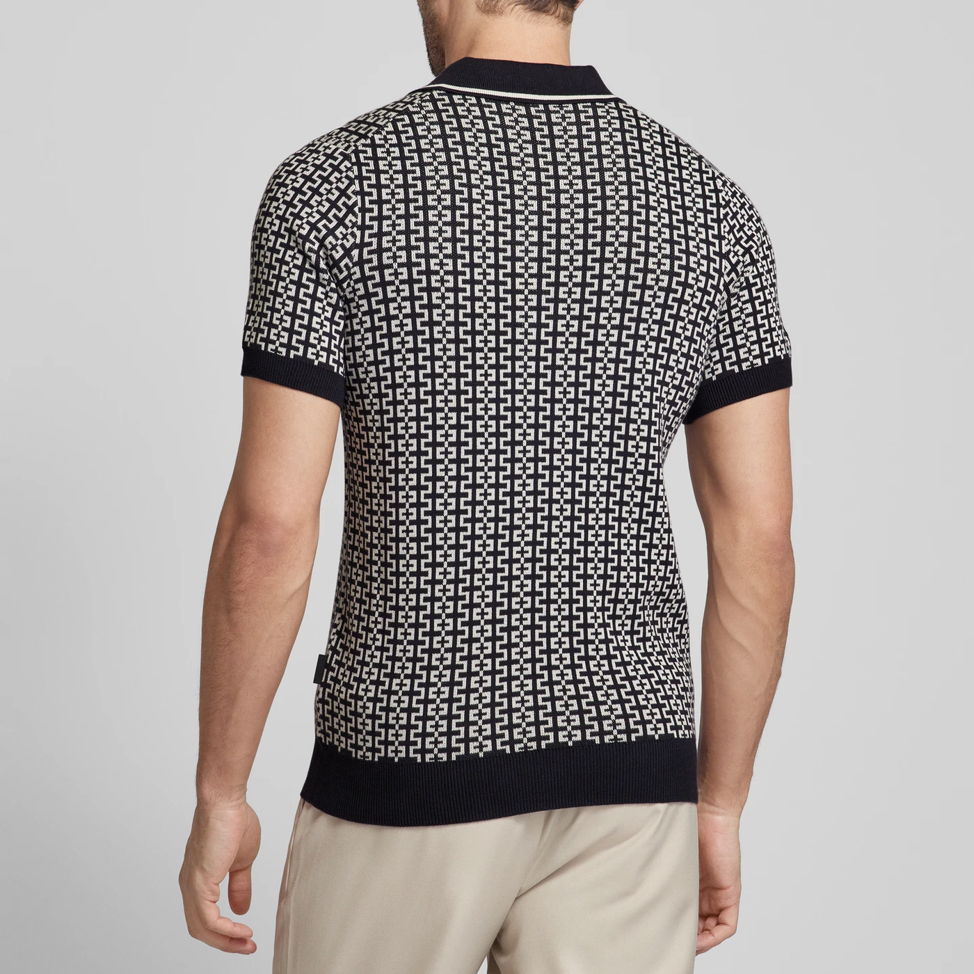 Gotstyle Fashion - Strellson Polos All-Over Geo Print Knit Polo - Dark Navy