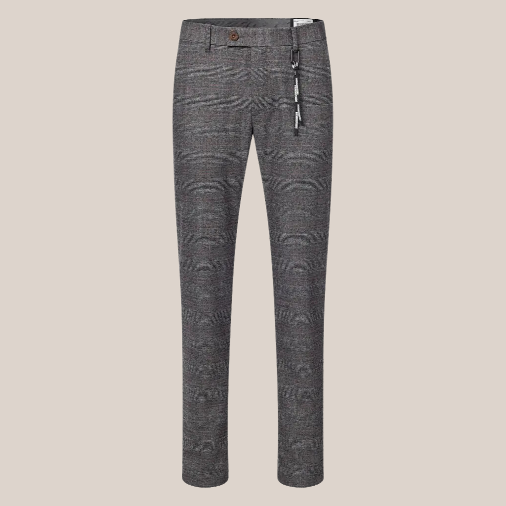 Glen Check Chino Pants - Dark Grey