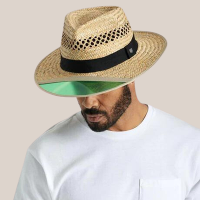 Gotstyle Fashion - Brixton Hats Green Visor Straw Fedora - Tan