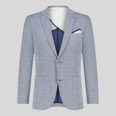 Gotstyle Fashion - Blue Industry Blazers Honeycomb Knit Patch Pocket Jersey Blazer - Navy