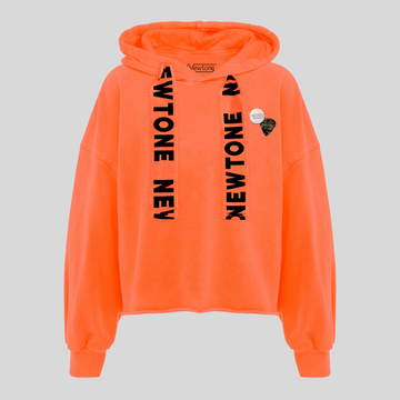 Soft Washed Crop Hoodie - Orange