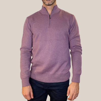 Gotstyle Fashion - Inpore Sweaters Quarter Zip Mock Neck Sweater - Lilac