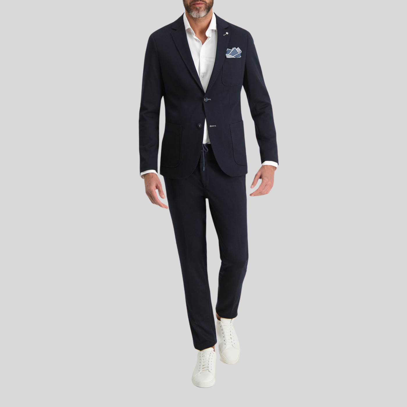 Gotstyle Fashion - Blue Industry Suits Jersey Drawstring Chinos - Dark Navy