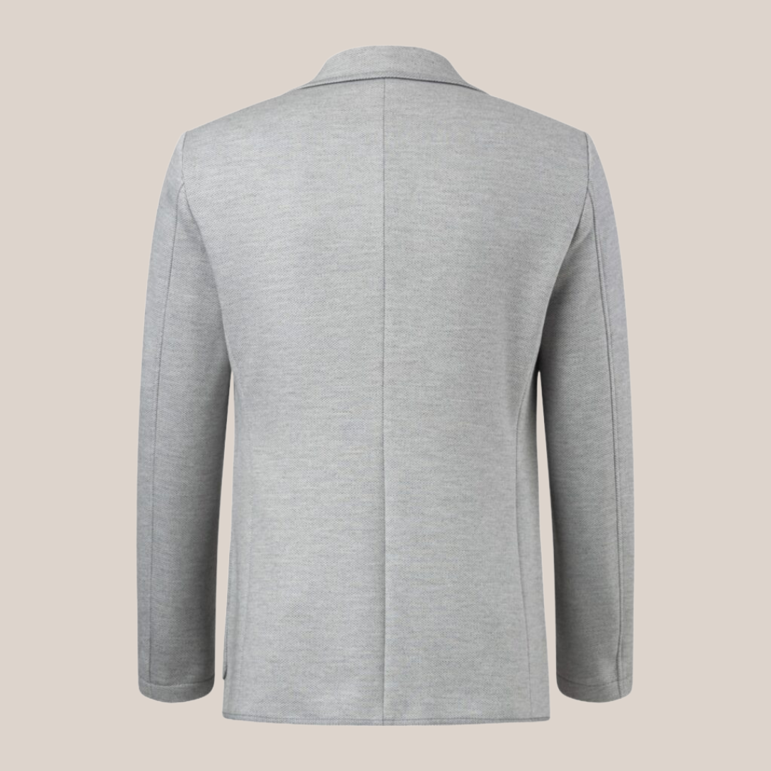 Patch Pocket Jersey Inlay Blazer - Light Grey