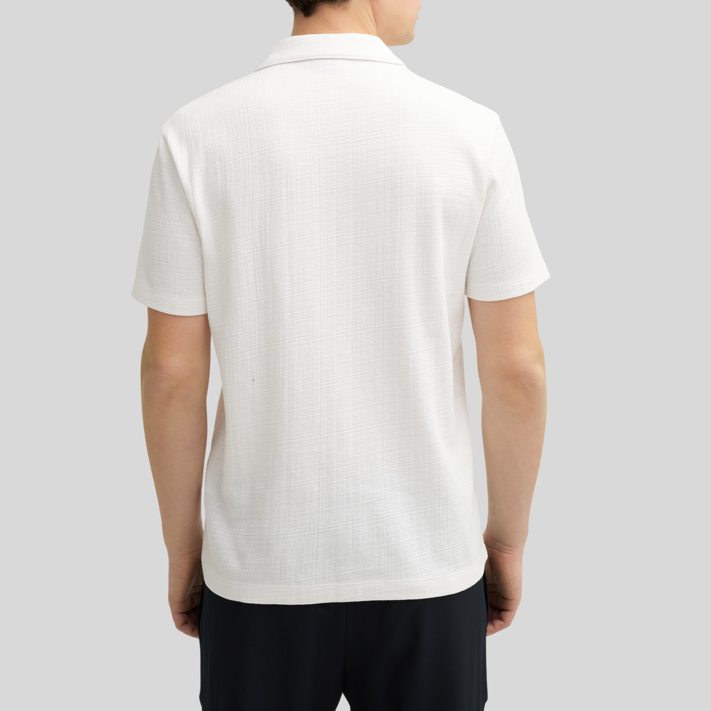 Jersey Cuban Collar Shirt - Off-White