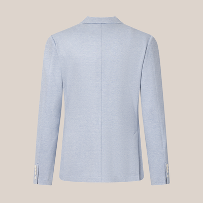 Melange Patch Pocket Stretch Blazer - Light Blue