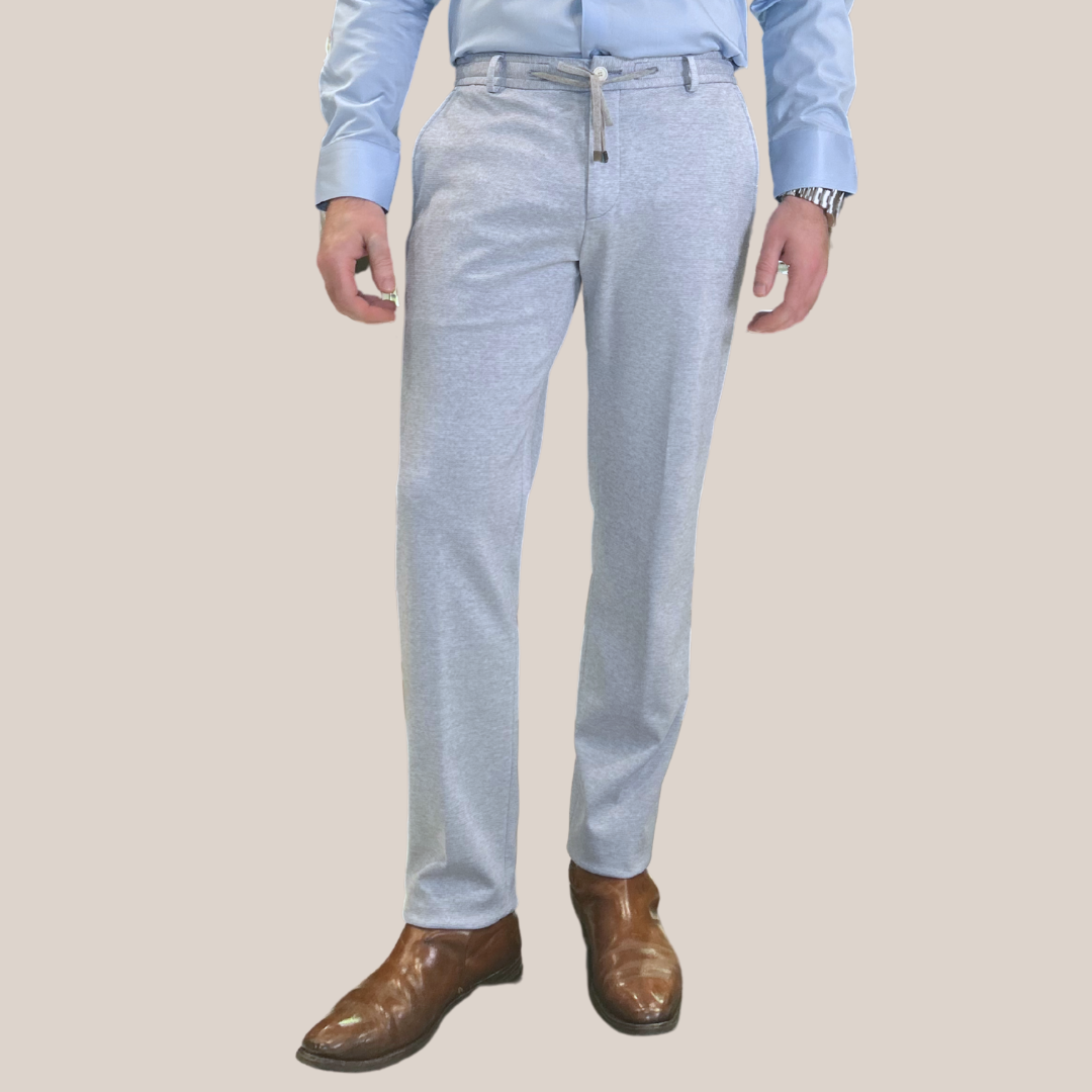 Melange Business Jogging Pants - Light Blue