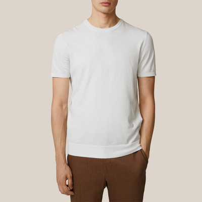 Gotstyle Fashion - Strellson T-Shirts Knit Crew Cotton T-Shirt - Light Grey