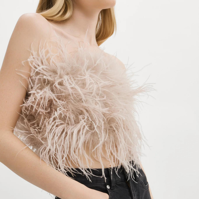 Gotstyle Fashion - LAMARQUE Camisoles Mixed Feather Cropped Bustier - Pink