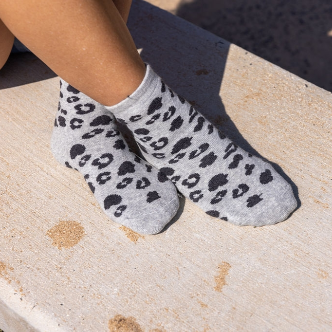 Leopard Socks - Grey