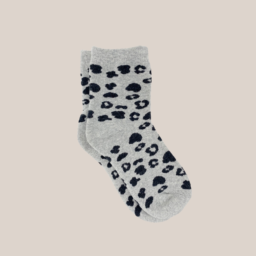 Leopard Socks - Grey