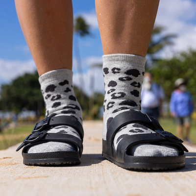 Leopard Socks - Grey