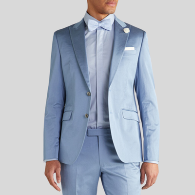 Gotstyle Fashion - Joop! Suits Peak Lapel Cotton Blend Festive Blazer - Light Blue