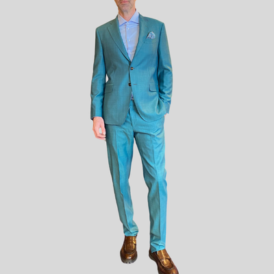 Gotstyle Fashion - PieroGabrieli Suits Windowpane Checks Pick Stitching Suit - Light Green