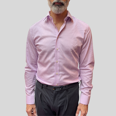 Gotstyle Fashion - Eterna Collar Shirts Slim Fit Stripe Shirt - Lilac