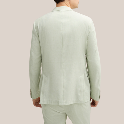 Melange Linen Blend Blazer - Light Green