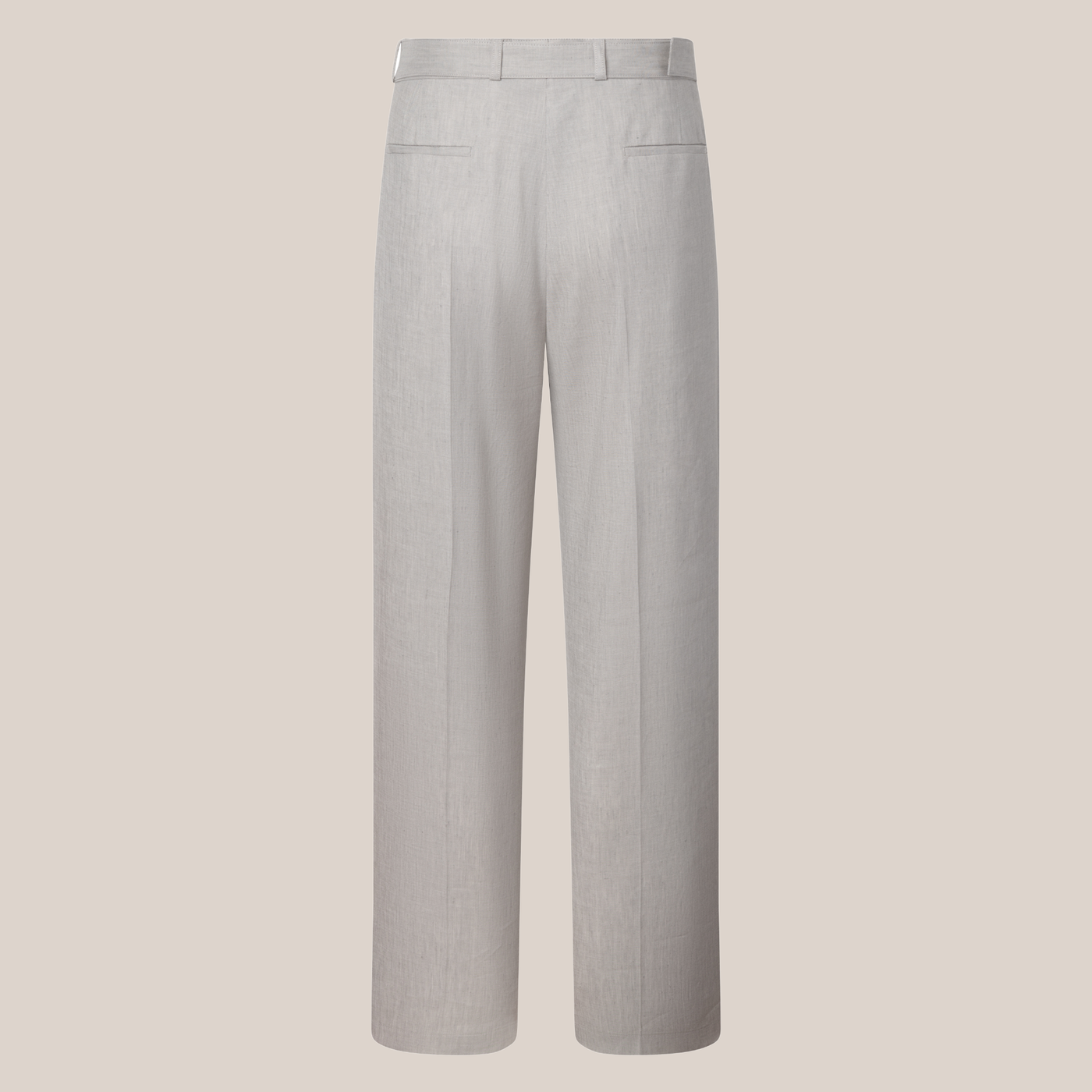 Linen Blend Wide Leg Pants - Light Grey