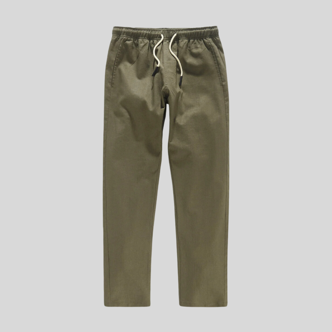 Gotstyle Fashion - OAS Pants Solid Linen Blend Drawstring Pants - Army