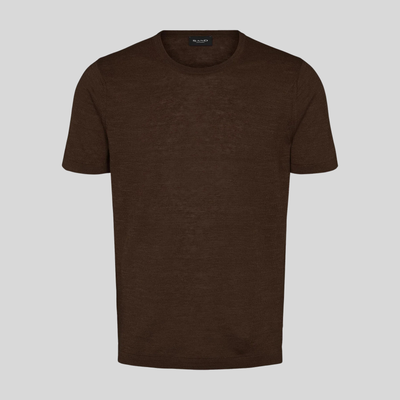 Gotstyle Fashion - Sand T-Shirts Linen Knit Crew Neck Tee - Brown