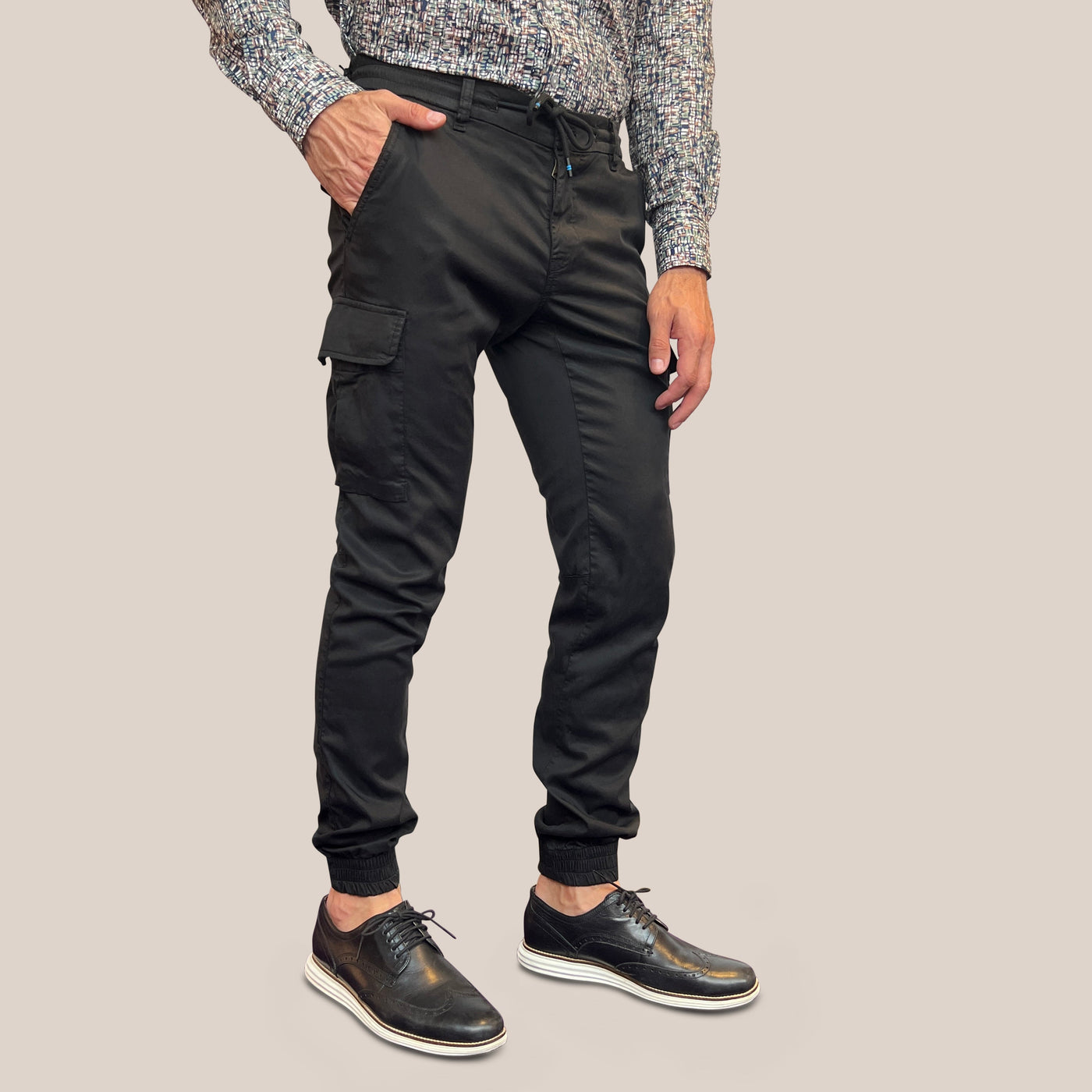 Gotstyle Fashion - Mason's Pants Extra Slim Drawstring Cargo Pant - Black