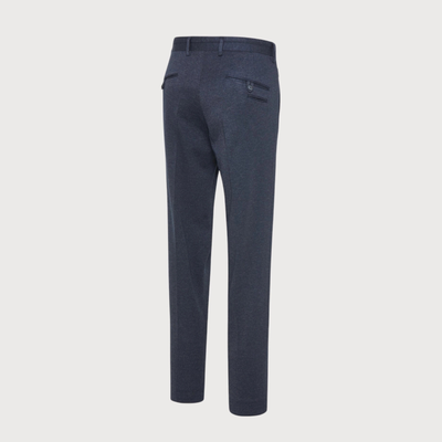 Melange Jersey Drawstring Chinos - Navy