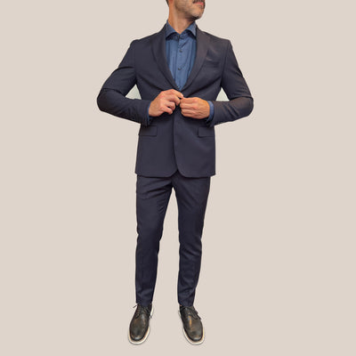 Gotstyle Fashion - Pal Zileri Suits Wool Blazer with Pick Stitching - Navy