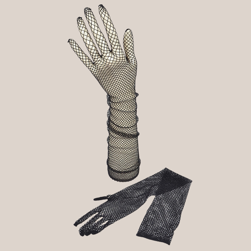 Mesh Long Gloves - Black