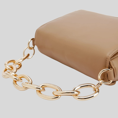 Gotstyle Fashion - Like Dreams Bags Overflap Gold Chain Crossbody Bag - Taupe