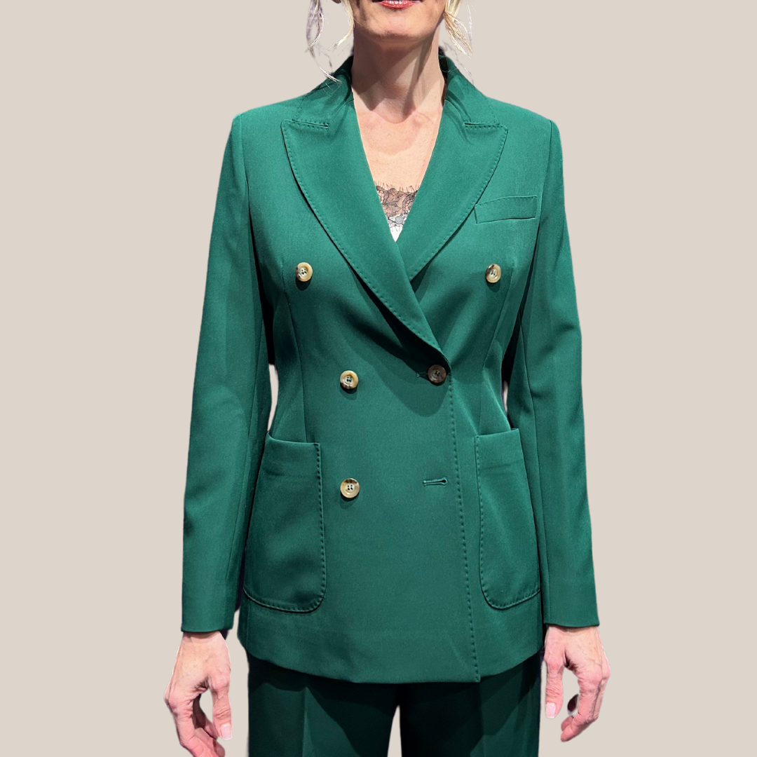Gotstyle Fashion - Normeet Blazers Techno Fabric Double Breasted Blazer - Green