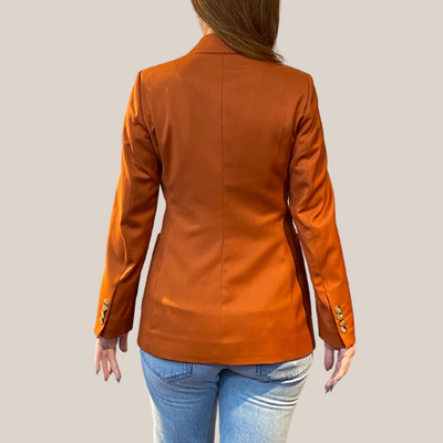 Gotstyle Fashion - Normeet Blazers Soft Touch Double Breasted Patch Pocket Blazer - Orange