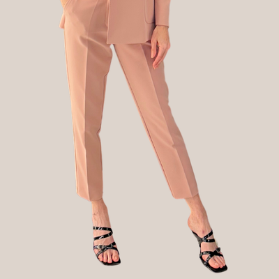 Techno Fabric Slim Leg Pants - Pink