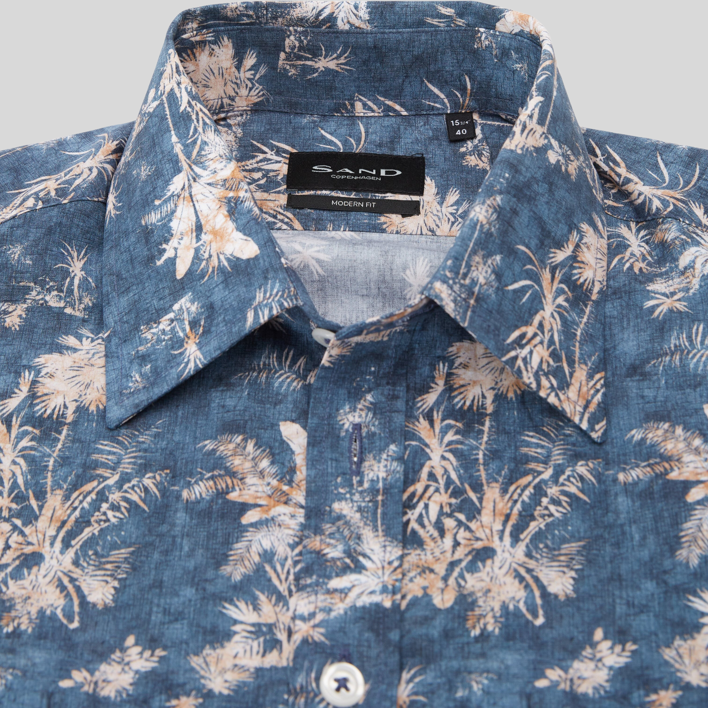 Gotstyle Fashion - Sand Collar Shirts Palm Tree Print Shirt - Teal