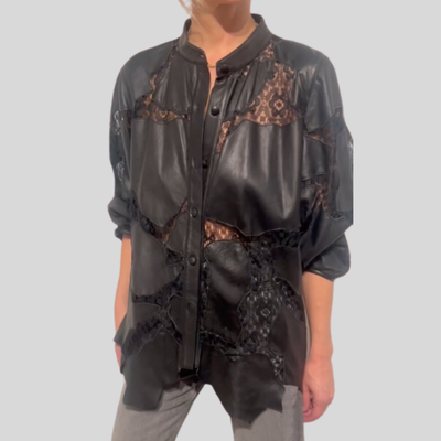 Gotstyle Fashion - Papamkt Papamkt 80s Leather and Lace Shirt - Black