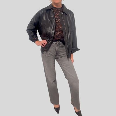 Gotstyle Fashion - Papamkt Papamkt "Audrey" Lace Body Chiffon Sleeve 70s Blouse - Black