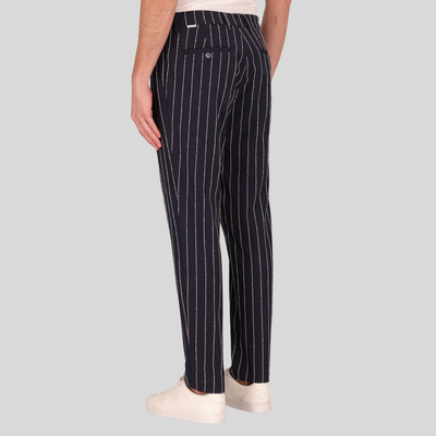 Gotstyle Fashion - Distretto12 Suits Pinstripe Jersey Drawstring Pants - Dark Blue