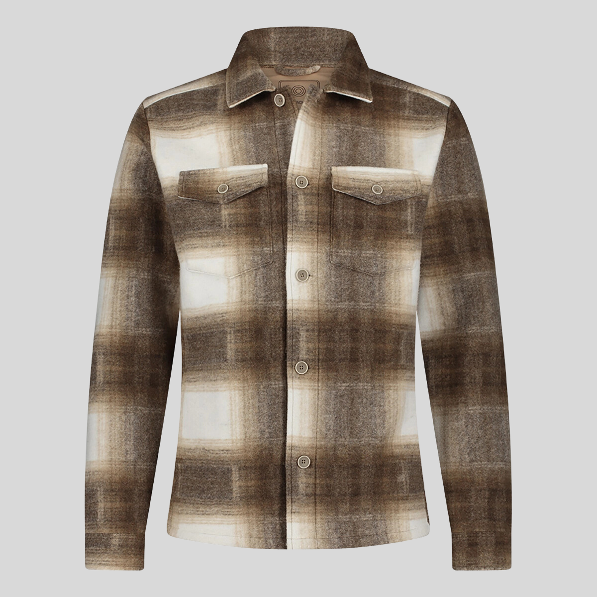 Plaid Large Checks Shirt Jacket - Sand