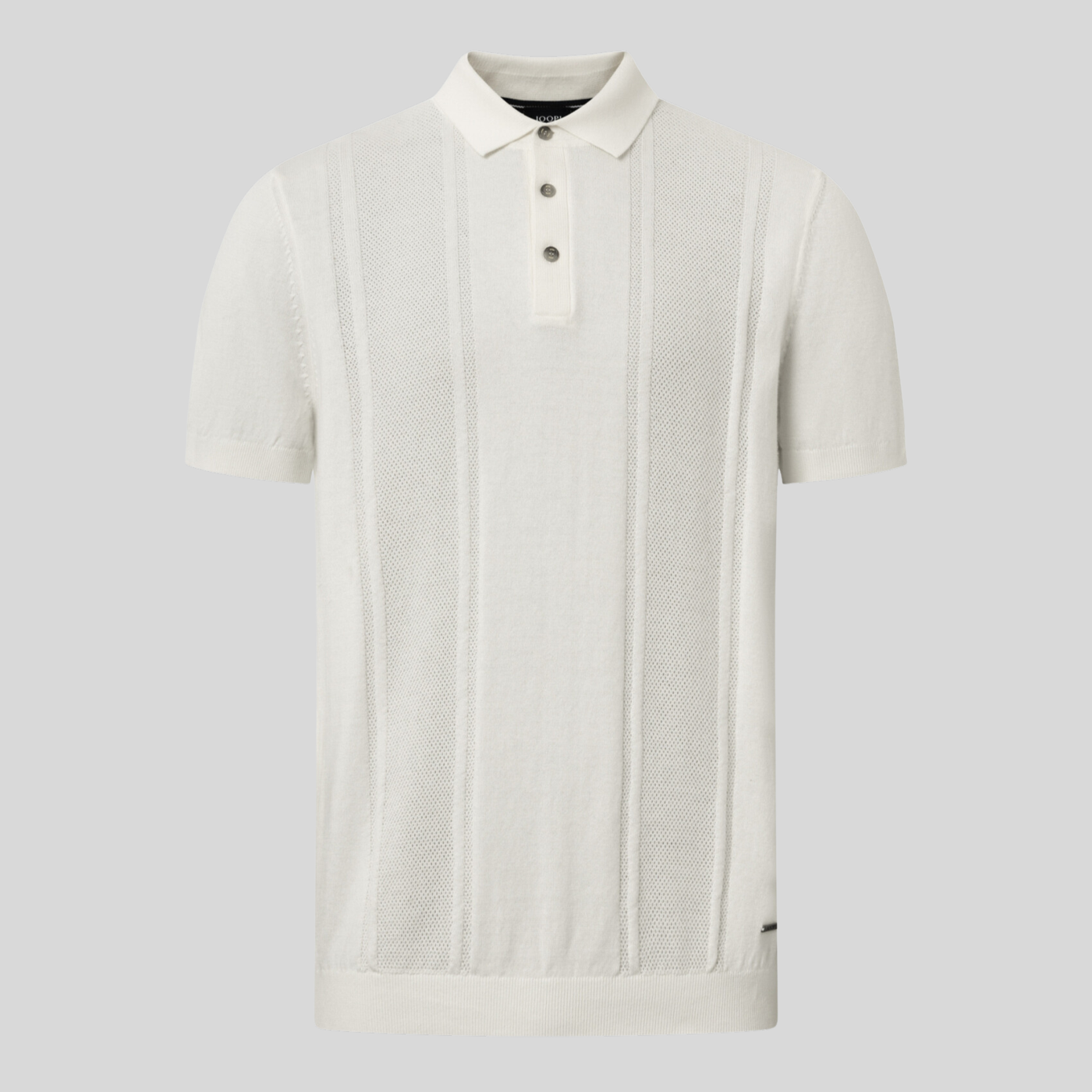 Gotstyle Fashion - Joop! Polos Textured Mesh Panels Knit Polo - Off-White