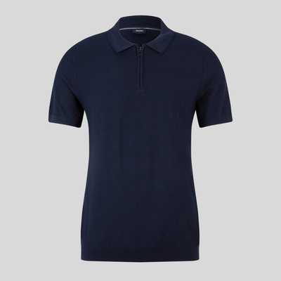 Gotstyle Fashion - Joop! Polos Textured Knit Zip Polo - Navy