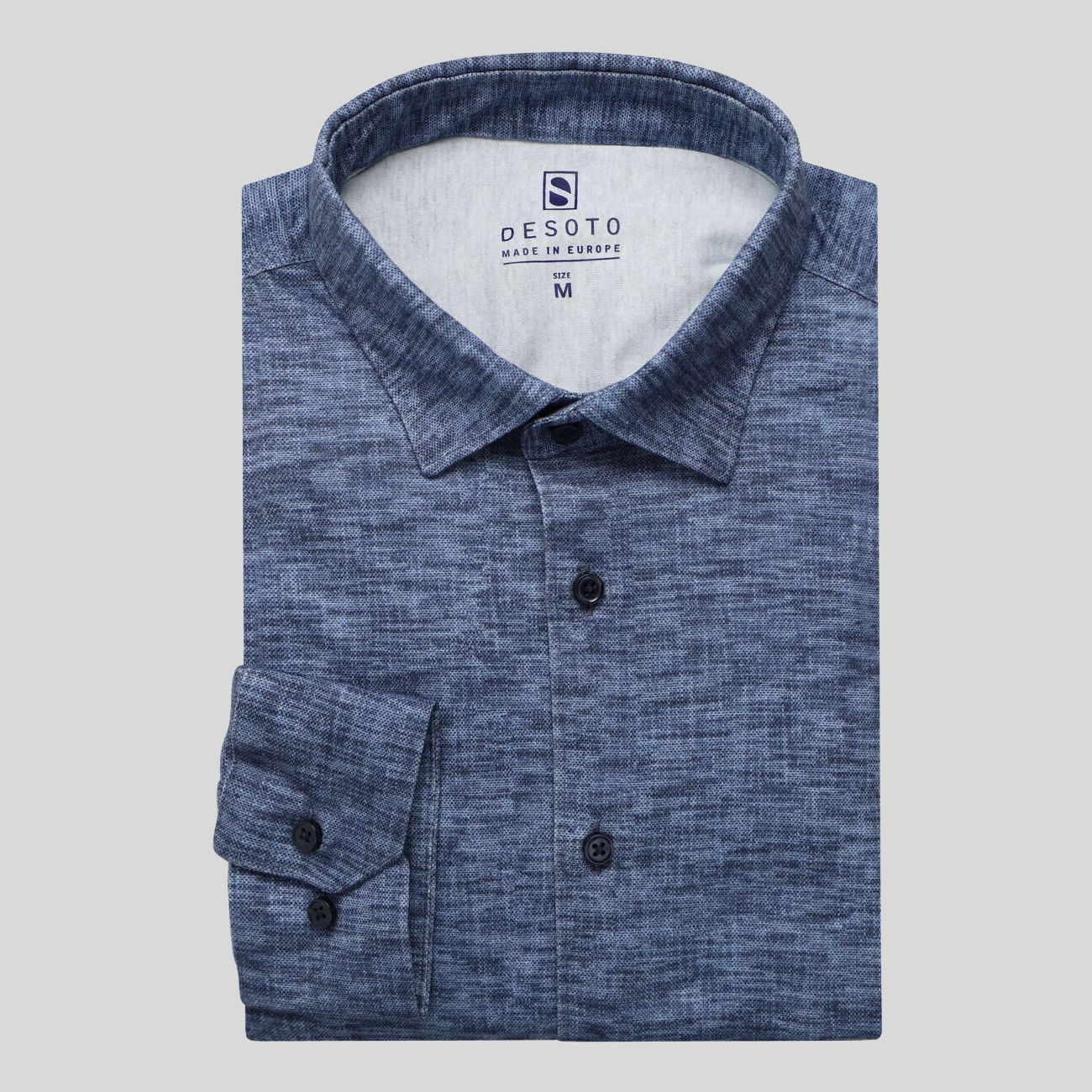 Tonal Print Jersey Shirt - Denim