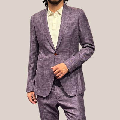 Mesh Weave Stretch Blazer - Purple - Gotstyle